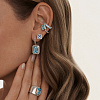 Серебряное кольцо Midnight с голубым фианитом в огранке Эмеральд Miestilo