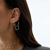 Серебряный крупный кафф с цепями и фианитами "Невесомость" Miestilo