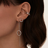 Серьги круги из серебра с фианитами Miestilo