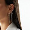 Длинные серьги джекеты с фианитами Галактика Miestilo