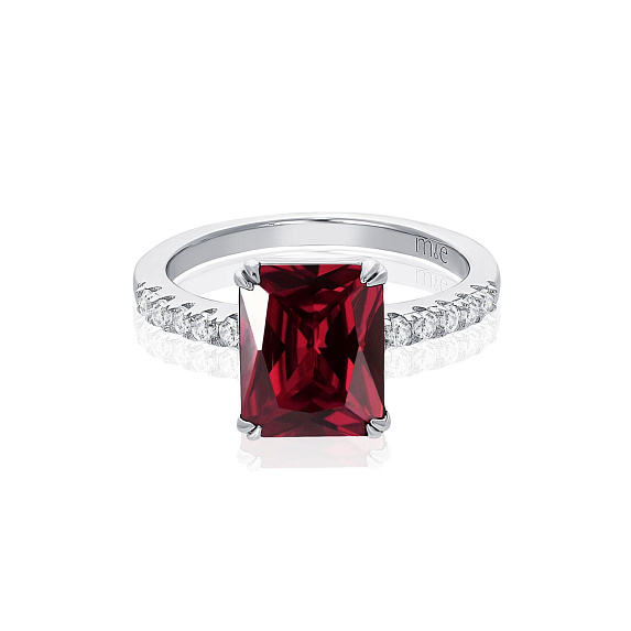 Серебряное кольцо с красным камнем Miestilo