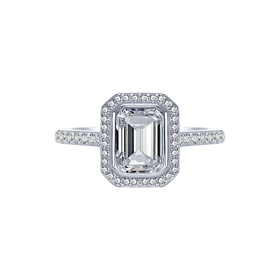 Серебряное кольцо Midnight с фианитами в огранке Эмеральд Miestilo
