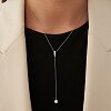 Серебряное колье-галстук с натуральным жемчугом Miestilo