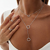 Серебряное колье с кругом и фианитами Miestilo