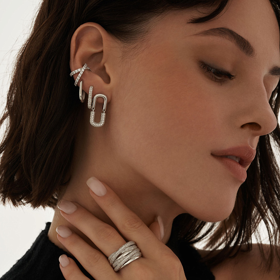 Базовые серьги из серебра Miestilo