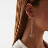 Серебряные серьги-цепочки с подвесками в форме круга Miestilo