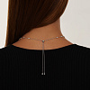 Серебряное колье-галстук Midnight с фианитами в огранке Багет  Miestilo