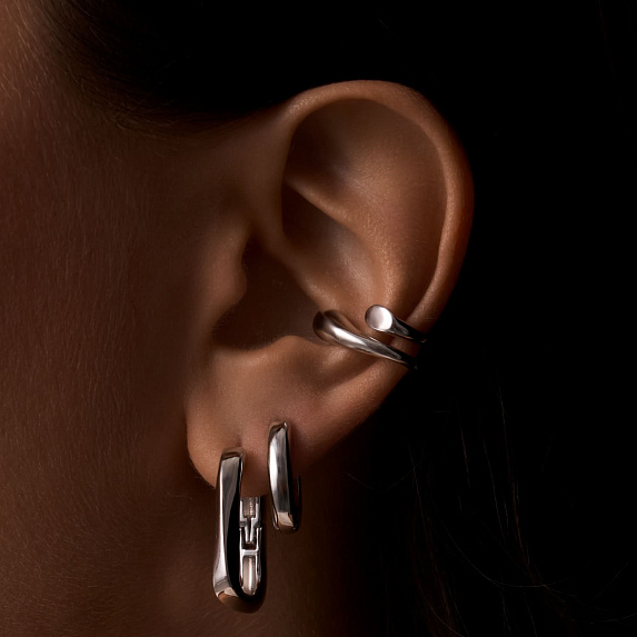 Серьги прямоугольной формы из серебра Miestilo