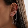 Серебряный кафф с цепями, луной и фианитами Miestilo
