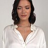 Двойное колье-галстук из серебра с фианитами Miestilo