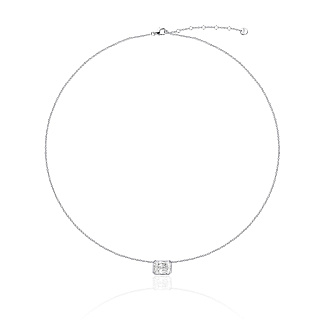 Серебряное колье на тонкой цепочке с фианитом Miestilo