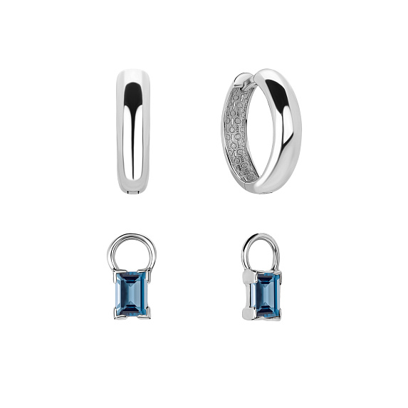 Серебряные серьги-трансформеры PURITY с London топазом Miestilo
