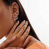 Серебряное кольцо с фианитами в форме креста Miestilo