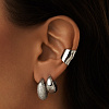 Серебряные дутые серьги с фианитами Miestilo