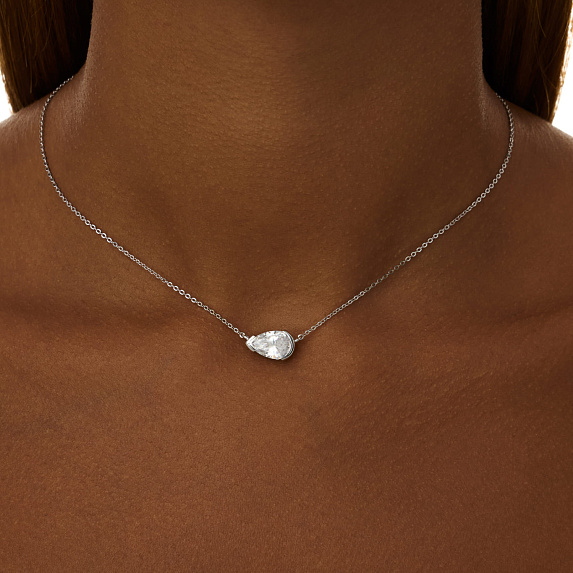 Серебряное колье PURITY с белым топазом Miestilo