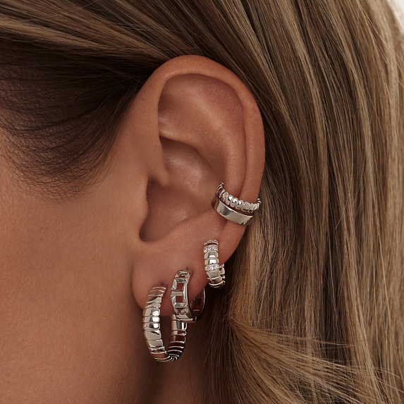 Серебряный кафф без вставок Miestilo