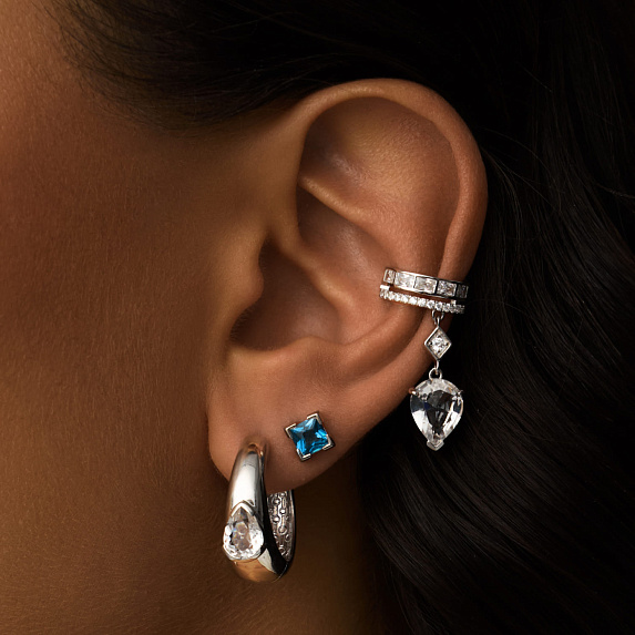 Серебряные серьги PURITY с белым топазом Miestilo
