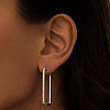 Серебряные прямоугольные серьги с фианитами Miestilo
