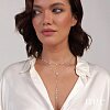 Двойное колье-галстук из серебра с фианитами Miestilo