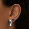 Серебряные прямоугольные серьги PURITY с London топазом Miestilo