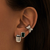 Серебряные серьги HARMONY с зеленым агатом Miestilo