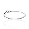 Серебряный жесткий браслет с дорожкой из фианитов Miestilo