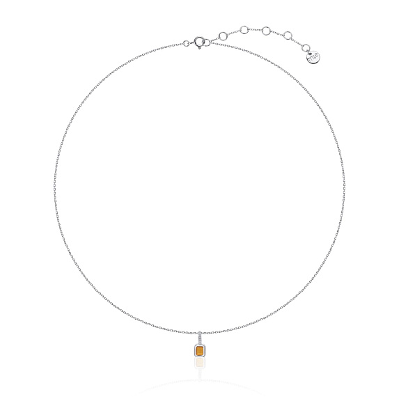 Серебряное колье с цитрином Miestilo