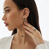Серьги пусеты "Энергия" с зелёным фианитом из серебра Miestilo