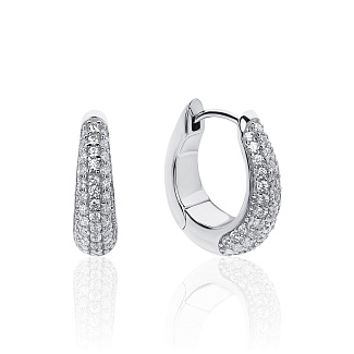 Серебряные серьги-капли с фианитами Miestilo
