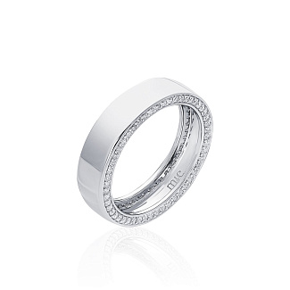 Серебряное двустороннее кольцо с фианитами Miestilo