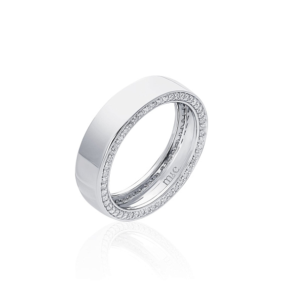 Серебряное двустороннее кольцо с фианитами Miestilo