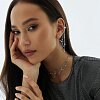Серебряная крупная моносерьга с цепями и фианитами "Невесомость" Miestilo