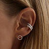 Серьги круги из серебра с фианитами Miestilo