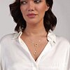 Позолоченное колье-галстук регулируемый из серебра с кругами Miestilo
