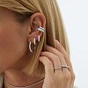 Серебряные серьги - кольца с фианитами 10мм Miestilo