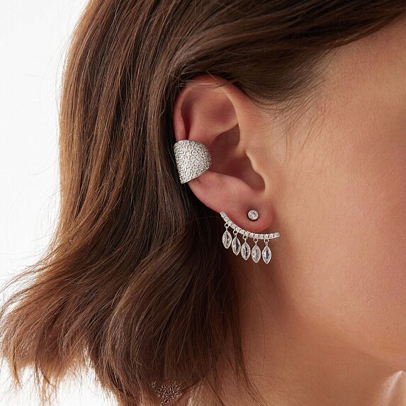 Серебряные серьги с фианитами Miestilo