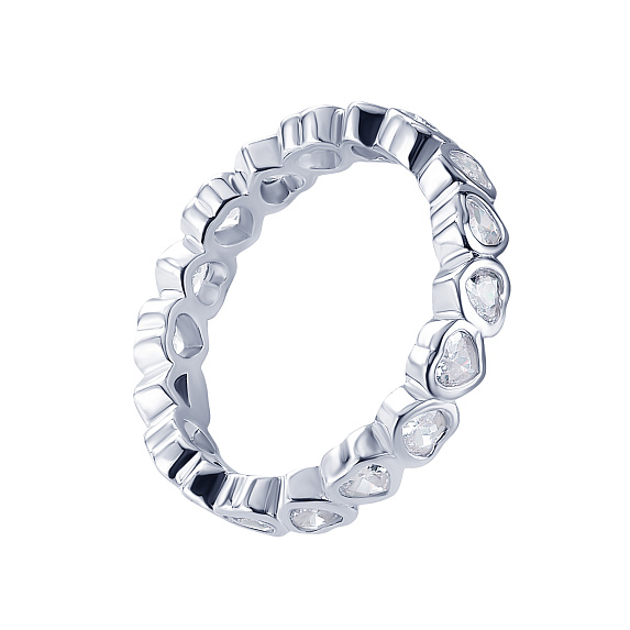 Кольцо Angel из серебра с фианитами огранки сердца Miestilo