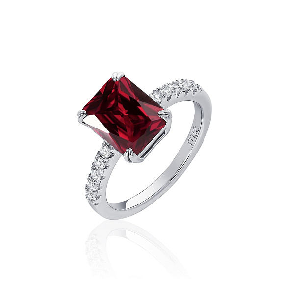Серебряное кольцо с красным камнем Miestilo