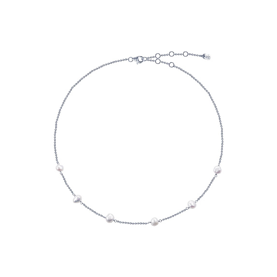 Серебряное колье с натуральным жемчугом Miestilo