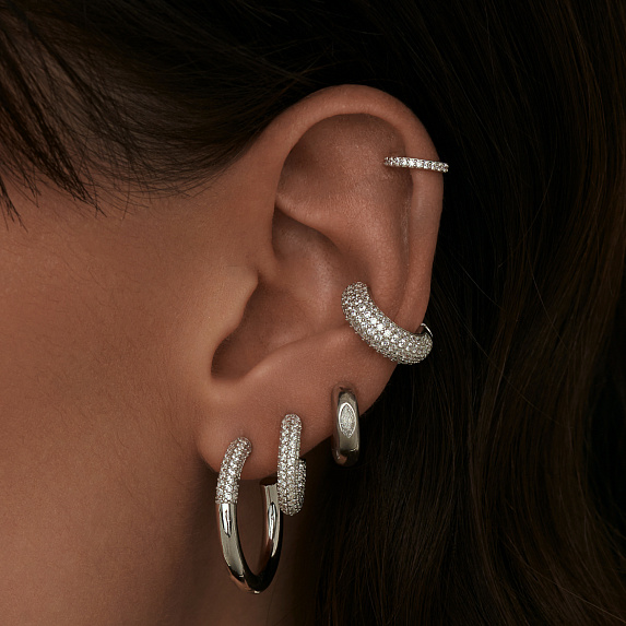 Серебряный кафф с фианитами Miestilo