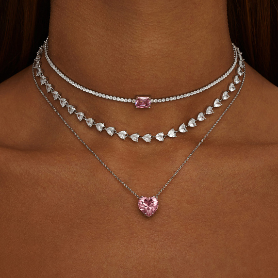 Серебряное колье SWEETHEART с подвеской-сердцем Miestilo