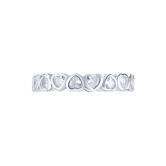 Кольцо Angel из серебра с фианитами огранки сердца Miestilo