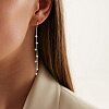 Серьги цепочки из серебра с натуральным жемчугом Miestilo