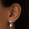 Серебряные прямоугольные серьги PURITY с London топазом Miestilo