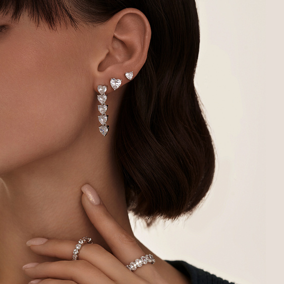 Кольцо Angel из серебра с фианитами огранки сердца Miestilo