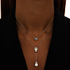 Серебряное колье-галстук PURITY с белыми топазами Miestilo