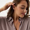 Серьги круги из серебра с фианитами Miestilo